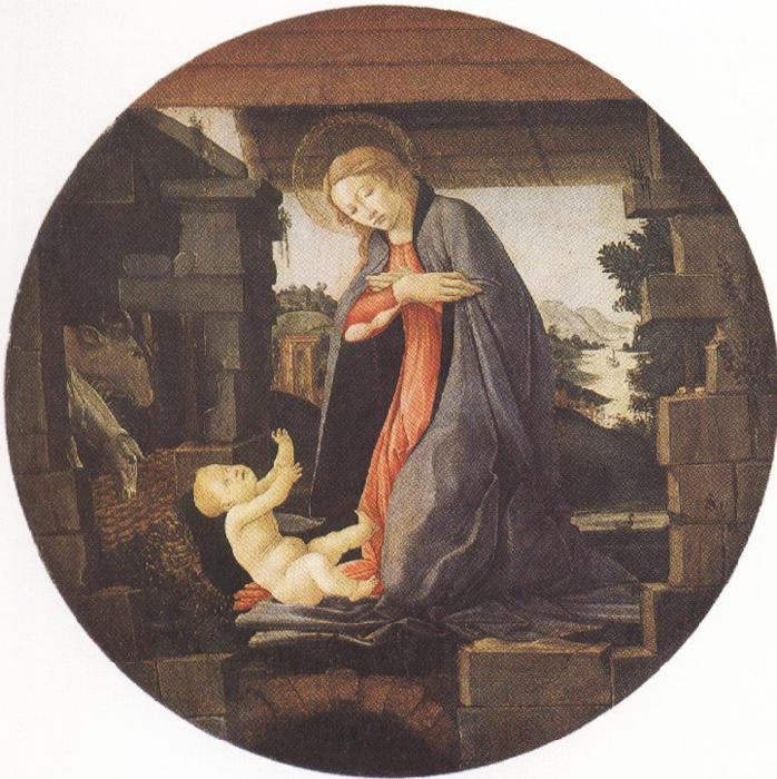 Sandro Botticelli Madonna in Adoration of the Christ Child (mk36) France oil painting art